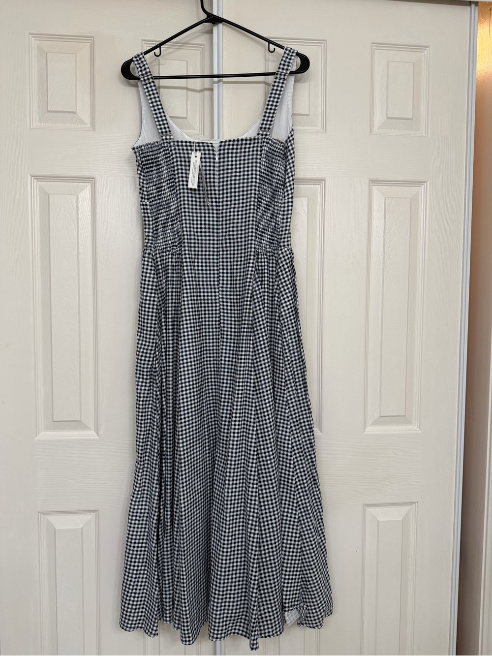 Abercrombie & Fitch Black and White Gingham Midi Dress - Picture 6 of 7